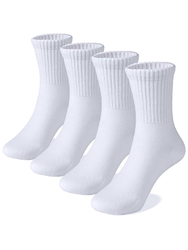 COTTON DAY Unisex School Kids Boys Girls Soft Cotton Black White Gray Navy Khaki Athletic Socks with Retro