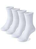 COTTON DAY Unisex School Kids Boys Girls Soft Cotton Black White Gray Navy Khaki Athletic Socks with Retro Stripes