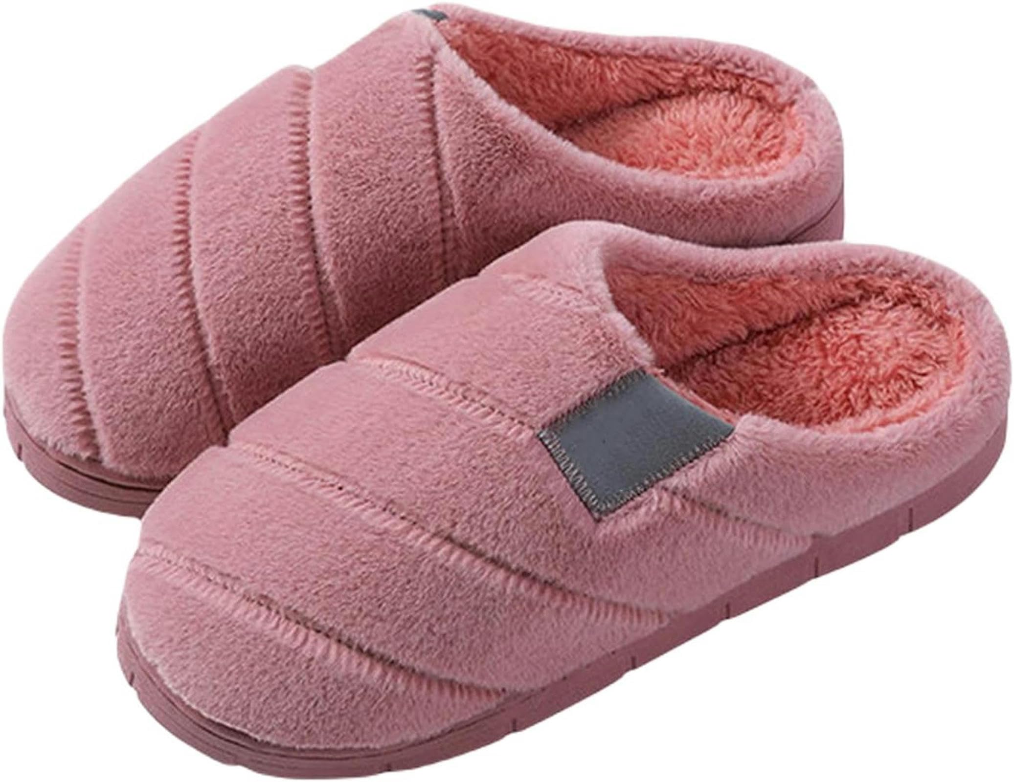 Ciabatte Donna Invernali Pannelli Caldi di Cotone Inverno Unisex con Fondo Morbido Non Slip per Camera da Letto-d Red Skin-38-39