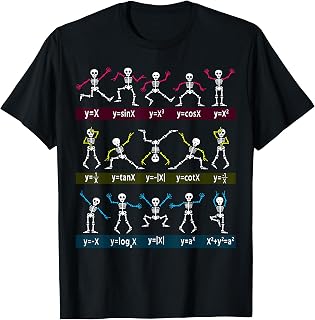 Algebra Dance Funny Function Skeleton Geek Pun Math Equation T-Shirt