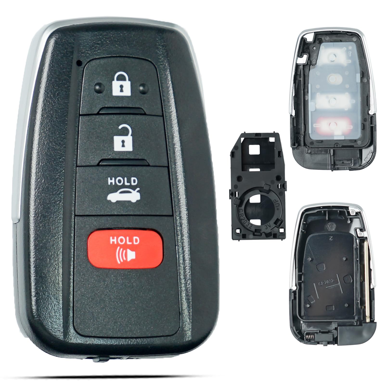 Key Fob Shell Case Replacement Fits for Toyota Camry Avalon Corolla 2018 2019 2020 2021 2022 2023 Replaces HYQ14FBN HYQ14FBC Keyless Entry Remote Control 4 Button KeyPad Cover