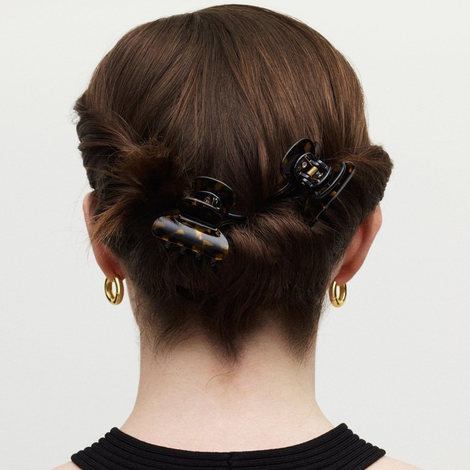 MACHETE Fermaglio per capelli da donna, doppio cimelio, in conchiglia di albicocca, 3,5 cm, accessori per capelli alla moda
