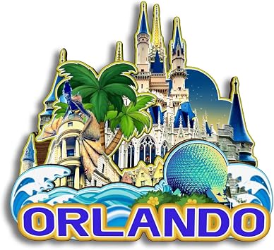 Refrigerator Magnet for Orlando Florida USA City Travel Souvenir 3D Handmade Wooden Home Decoration Landmark Decorative Fridge Sticker Tourist Collection Gift 171