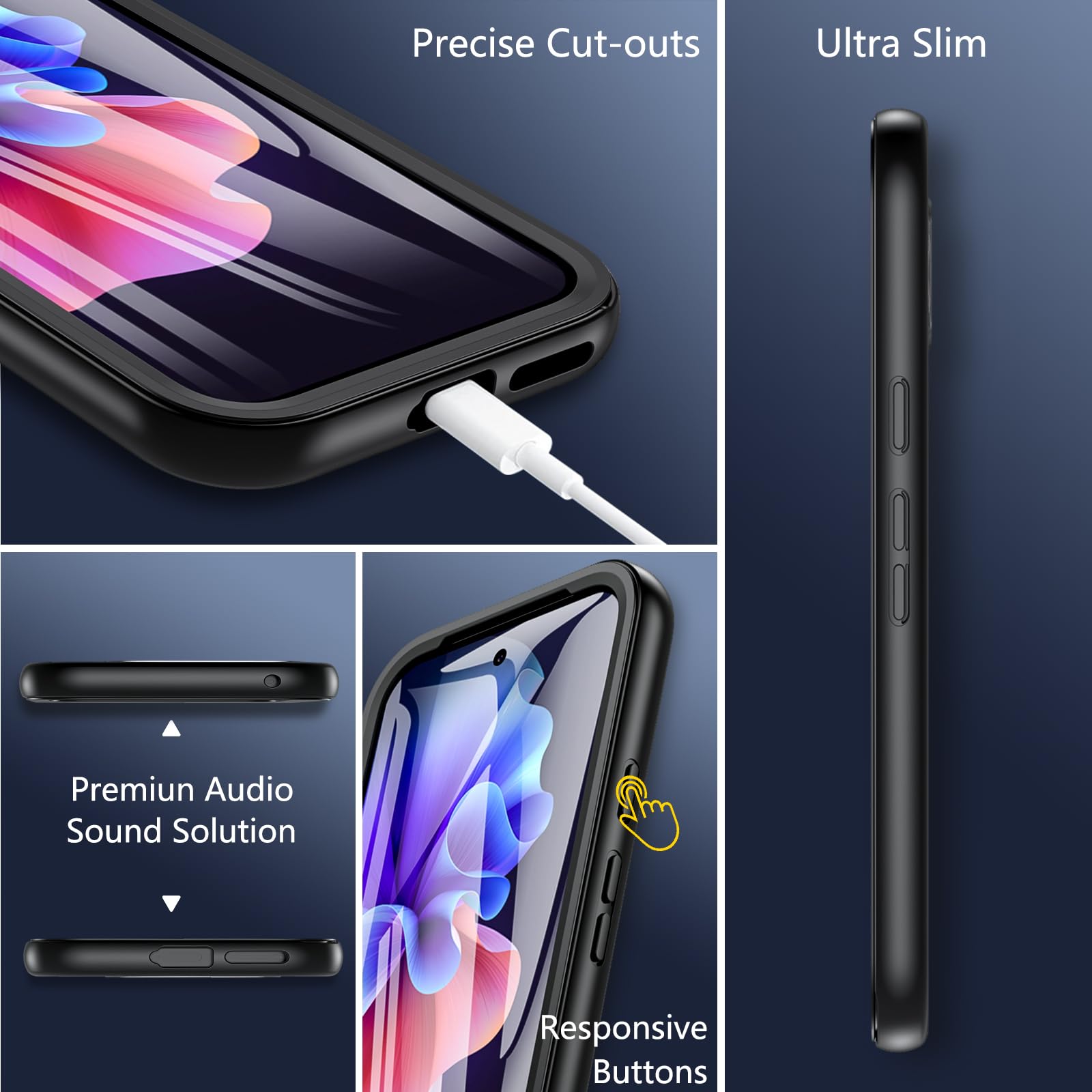 OWKEY Cover per Google Pixel 7a, 360 ° Full Body Doppia Cover