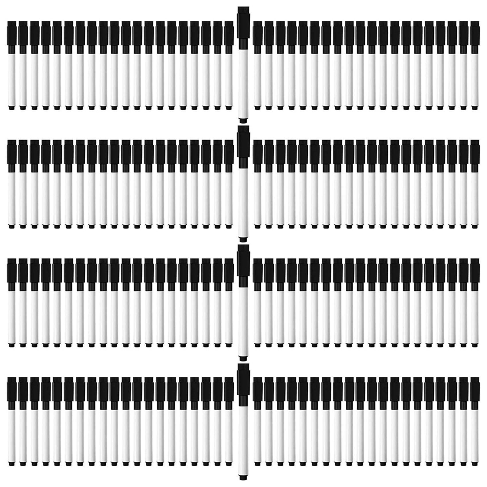 400 Stück Magnetische, Trocken Abwischbare Marker, Whiteboard-Marker mit Spitze und Radierkappe, für Schule, Büro und Zuhause (Schwarz)