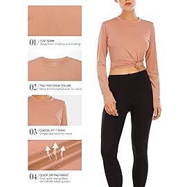 isnowood Womens Long Sleeve Rash Guard, UV UPF 50+ Sun Protection Shirts, Quick Dry Lightweight Tops for Swimming Workout Hiking Running