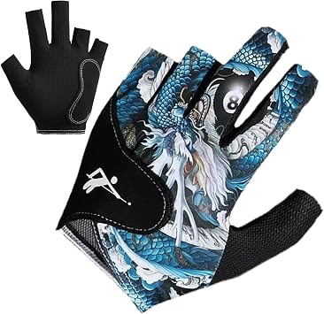 Billiard Pool Gloves, Fingerless Pool Gloves | Left Hand Breathable Pool Mittens for Women, Lightweight Anti-Slip Billiard Gloves for Dad, Boyfriend, Uncle, Neighbors