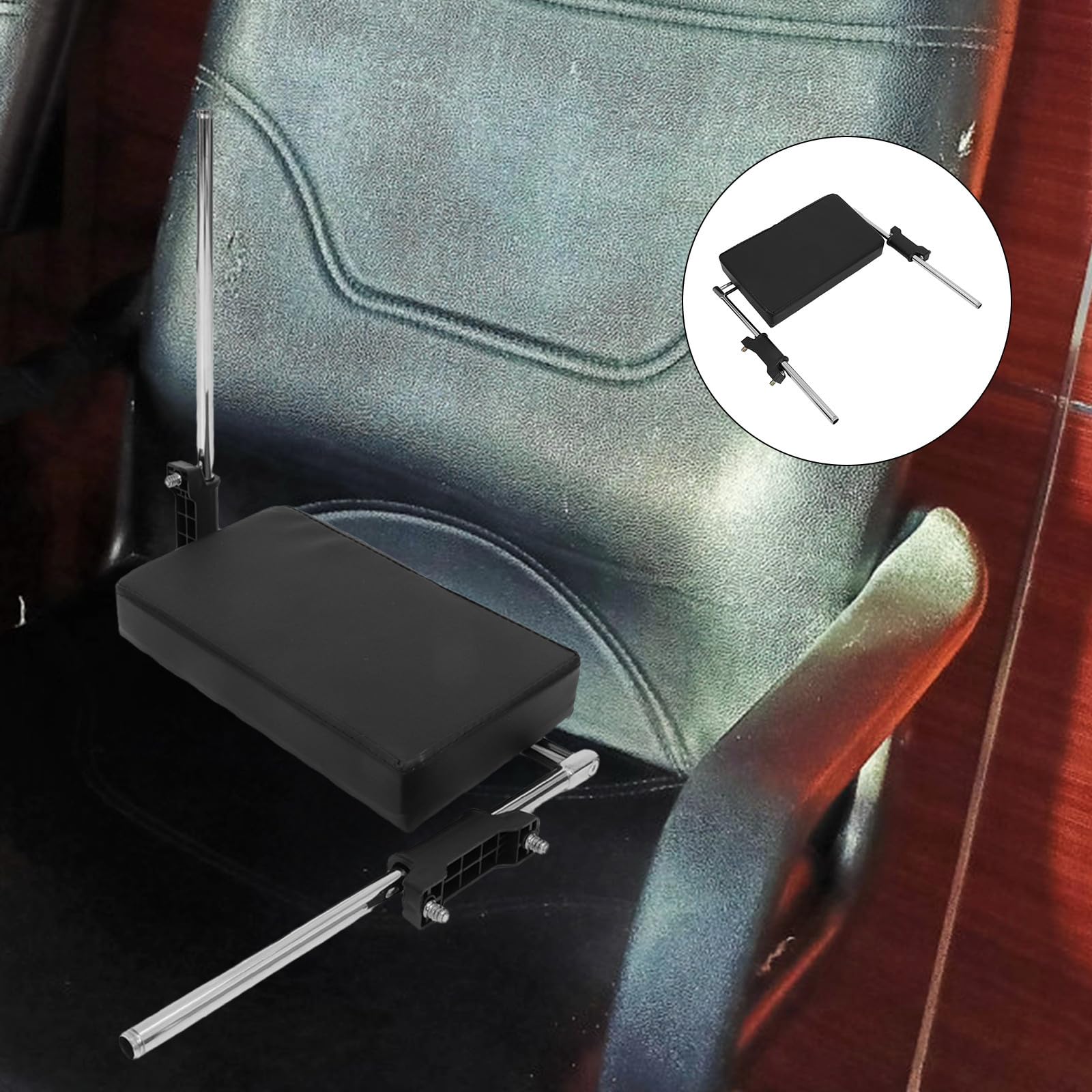 GALPADA Reposapiés para Silla de Oficina, Reposapiés bajo Acolchado de Espuma, Hierro y Plástico, Negro, para Sillón para Dormir, Oficina y Sillas Gaming