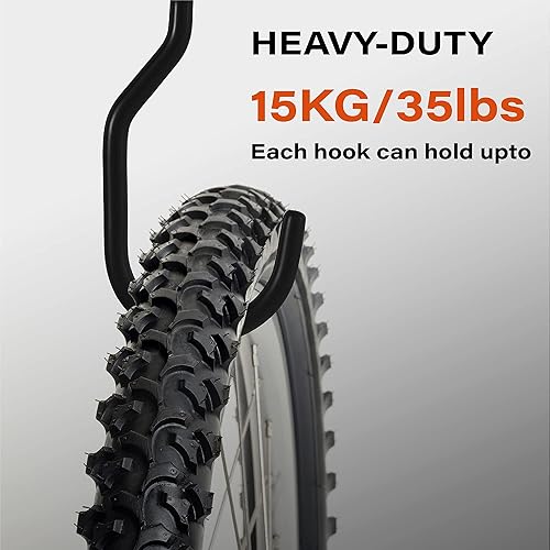 Miniatura 2 de Sinoer Paquete de 8 ganchos resistentes para bicicleta, gancho de almacenamiento con tornillo, para organización y almacenamiento de pared y techo