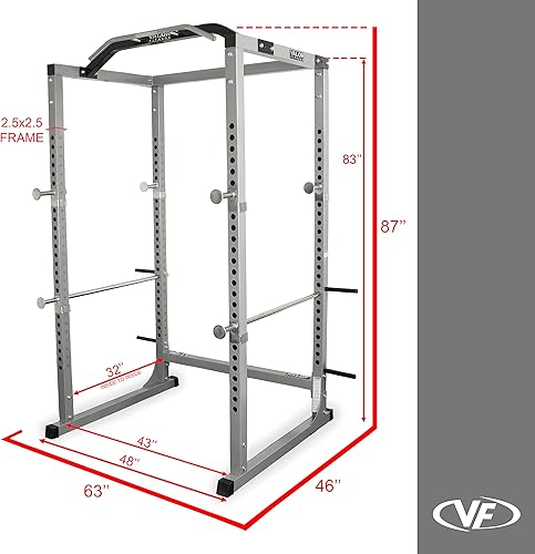 Miniatura 9 de Valor Fitness BD-11 - Estante de potencia resistente con barra de dominadas cromada y jaula de potencia Optins para un gimnasio completo en casa de