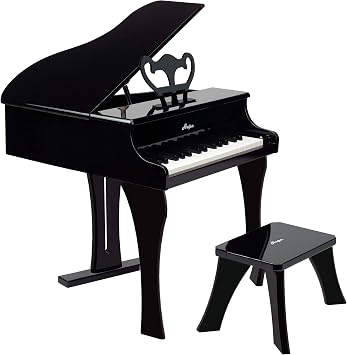 Hape Classic Grand Black Piano| Thirty Key Wooden Keyboard Musical Toy Set for Kids Age Year 3 and up
