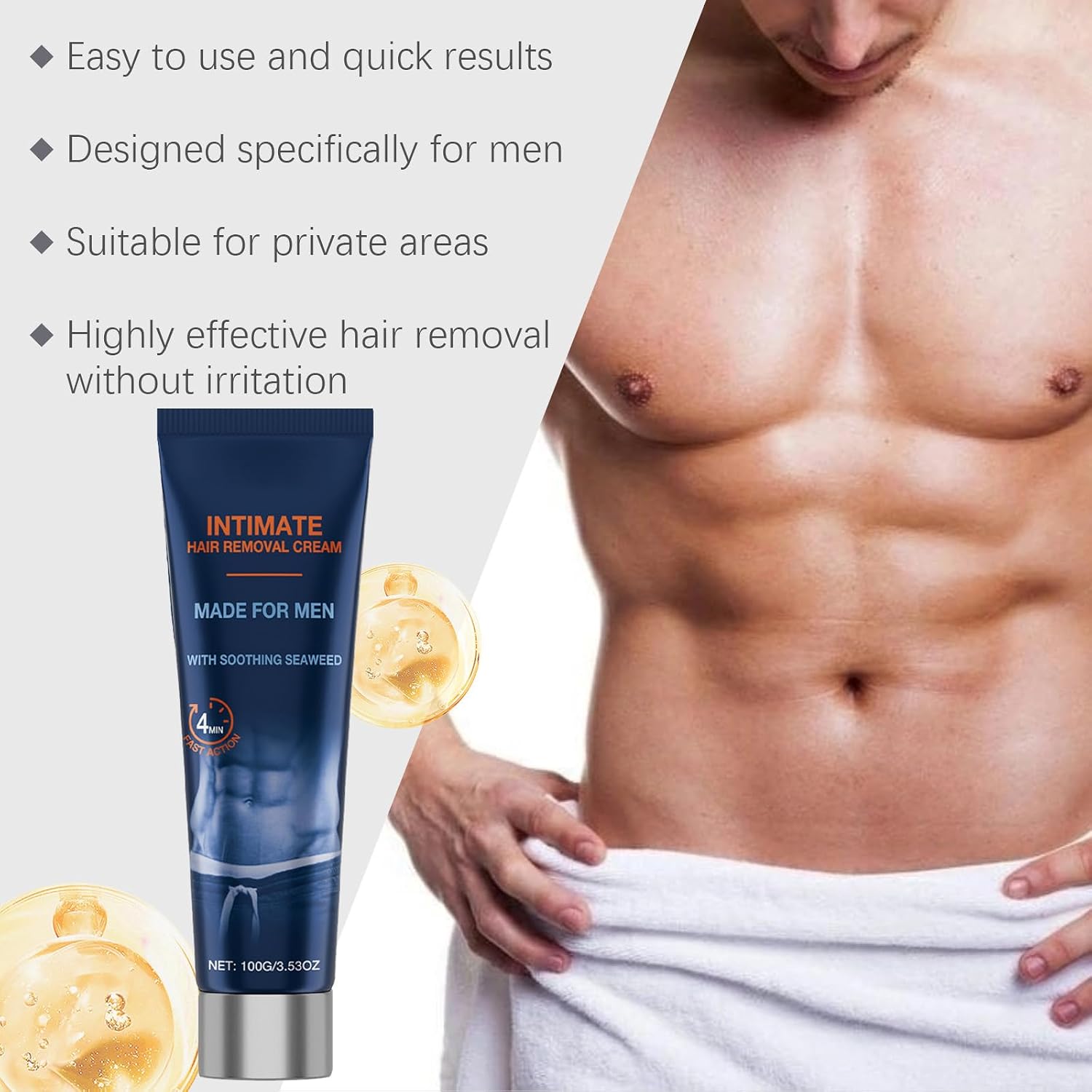 2026 New Painless Hair Removal Cream for Men, Fast-Acting Gentle Depilatory for arms legs chest, Intimate & Body Depilatory Cream, Moisturizing Soothing Formula (2, pcs) image 2