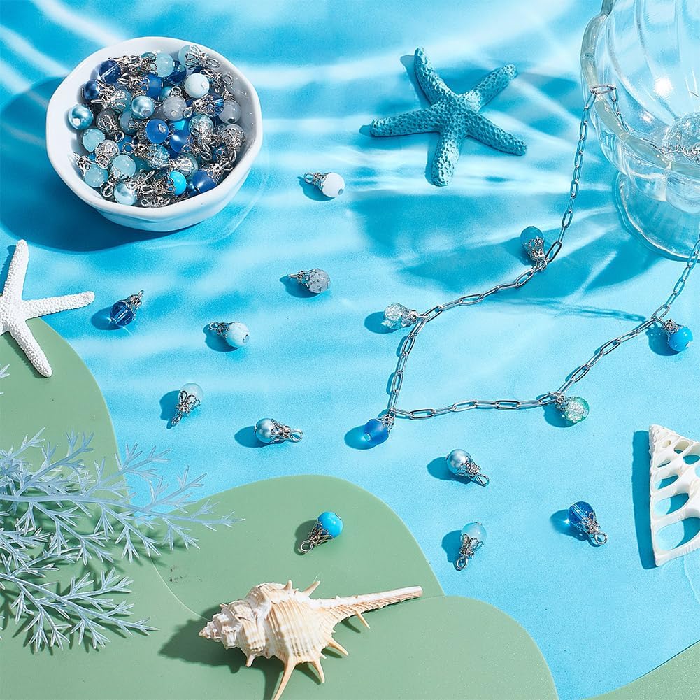 Crystal Dangle Charms Teardrop Crystal Pendants Teardrop Glass Charms Round Teardrops Beads Pendants for DIY Bracelets Earring Necklace Jewelry Making - Image 2