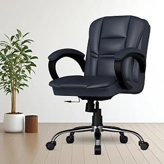 FUGO FG233 Ergonomic Medium Back Office Chair with Adjustable Height,Cushioned Back&Seat,Tilting Mechanism,Heavy-Duty Meta... Price In India