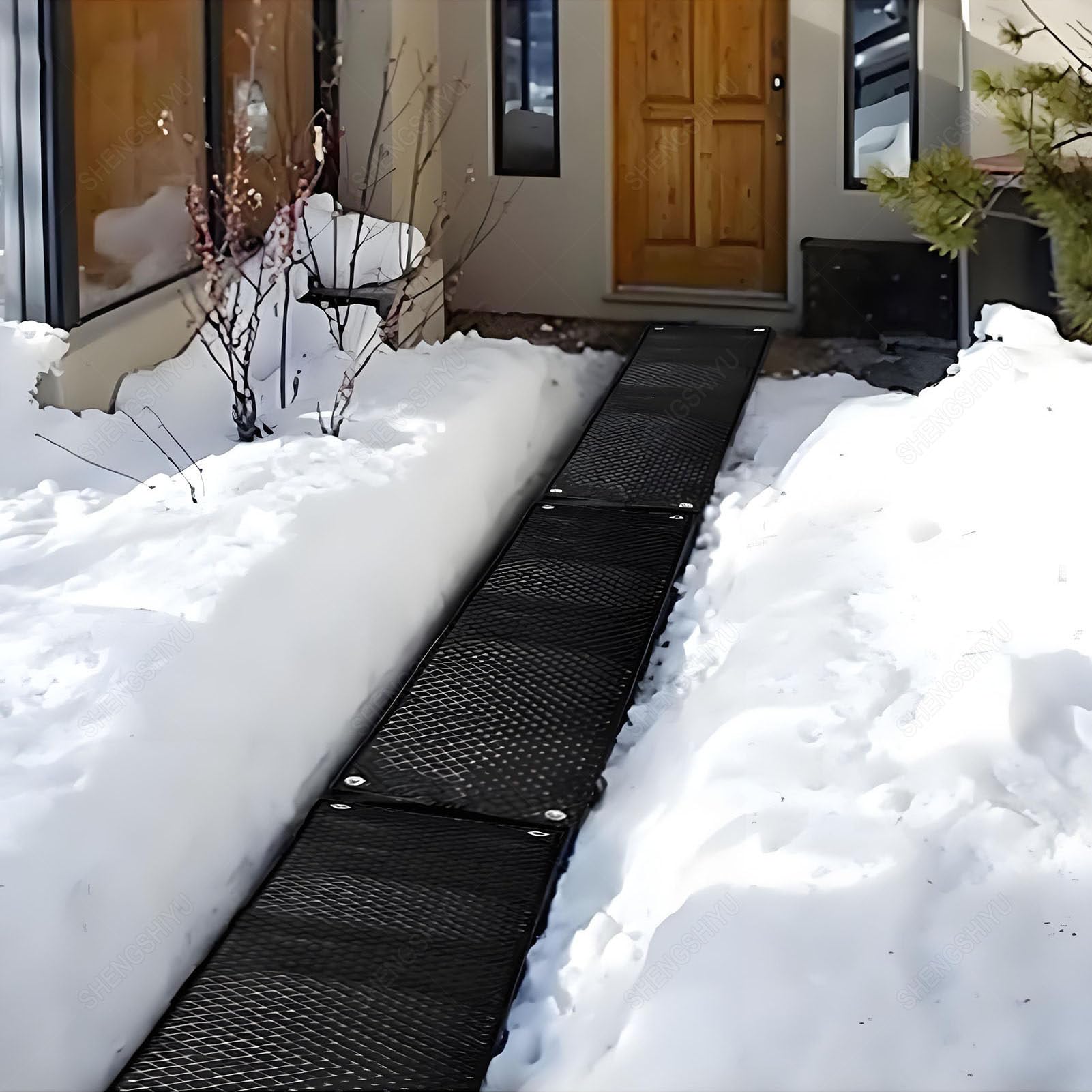 Alfombras Calefactoras Suelo 5PCS para Evitar Hielo en Entradas/Escaleras/Senderos,para Derretir Nieve,Hielo,Alfombras Calefactoras con Textura Antideslizante 5pcs-21 * 98in/54 * 250cm