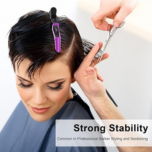 Miniatura 5 de Pinzas para el cabello, 10 pinzas para el cabello de cocodrilo, antideslizantes, para peinar, seccionar, duraderas, para mujeres, clip de plástico