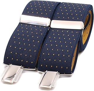 Tirantes Hombre Lunares Hechos a mano. Tirantes para pantalones hombre con 3 pinzas extrafuertes. Elásticos originales, con Estilo y Durabilidad.