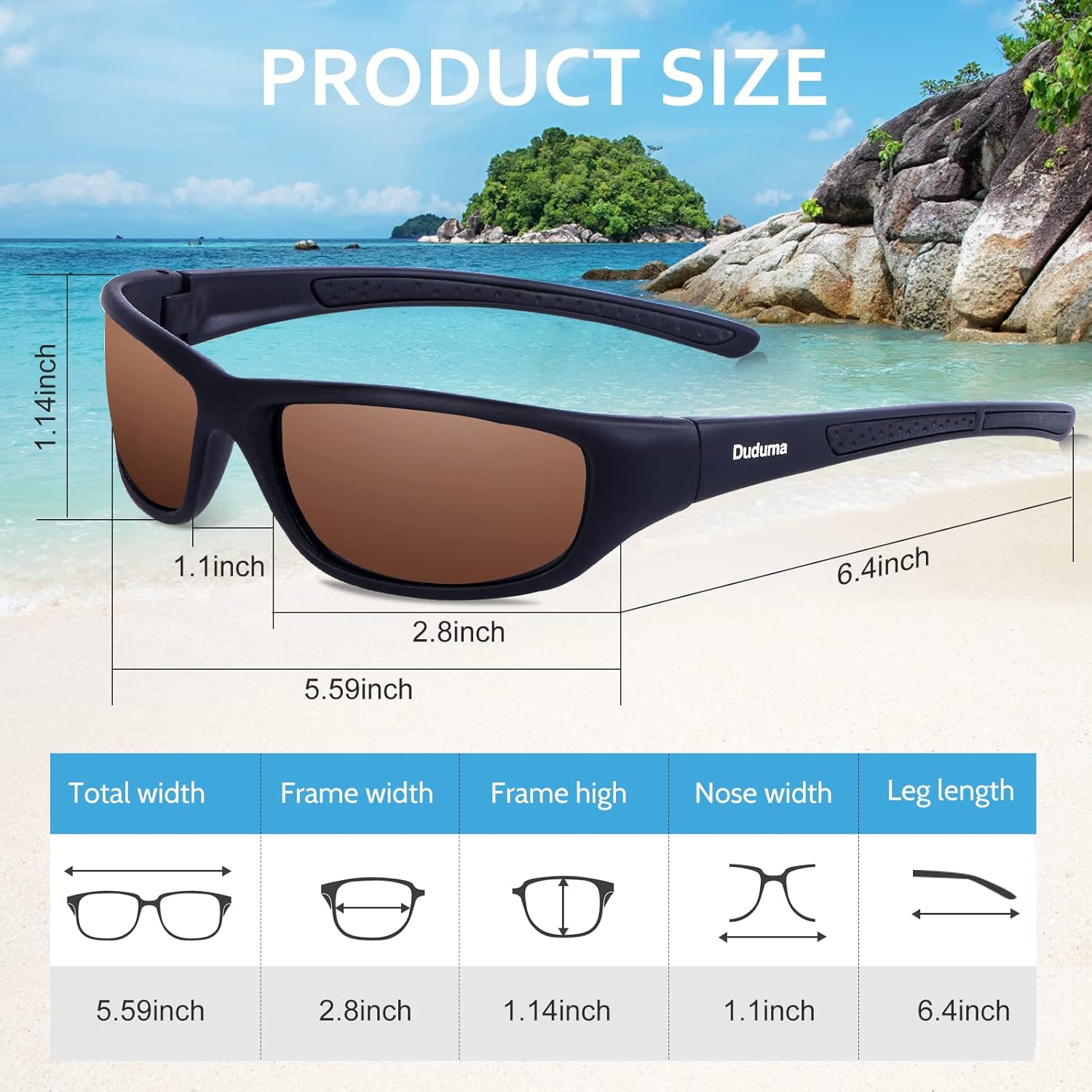 Duduma Sports Polarized Sunglasses for Men Women Baseball Cycling Golf Fishing Sun Glasses UV Blocking Tr8116 - Image 4