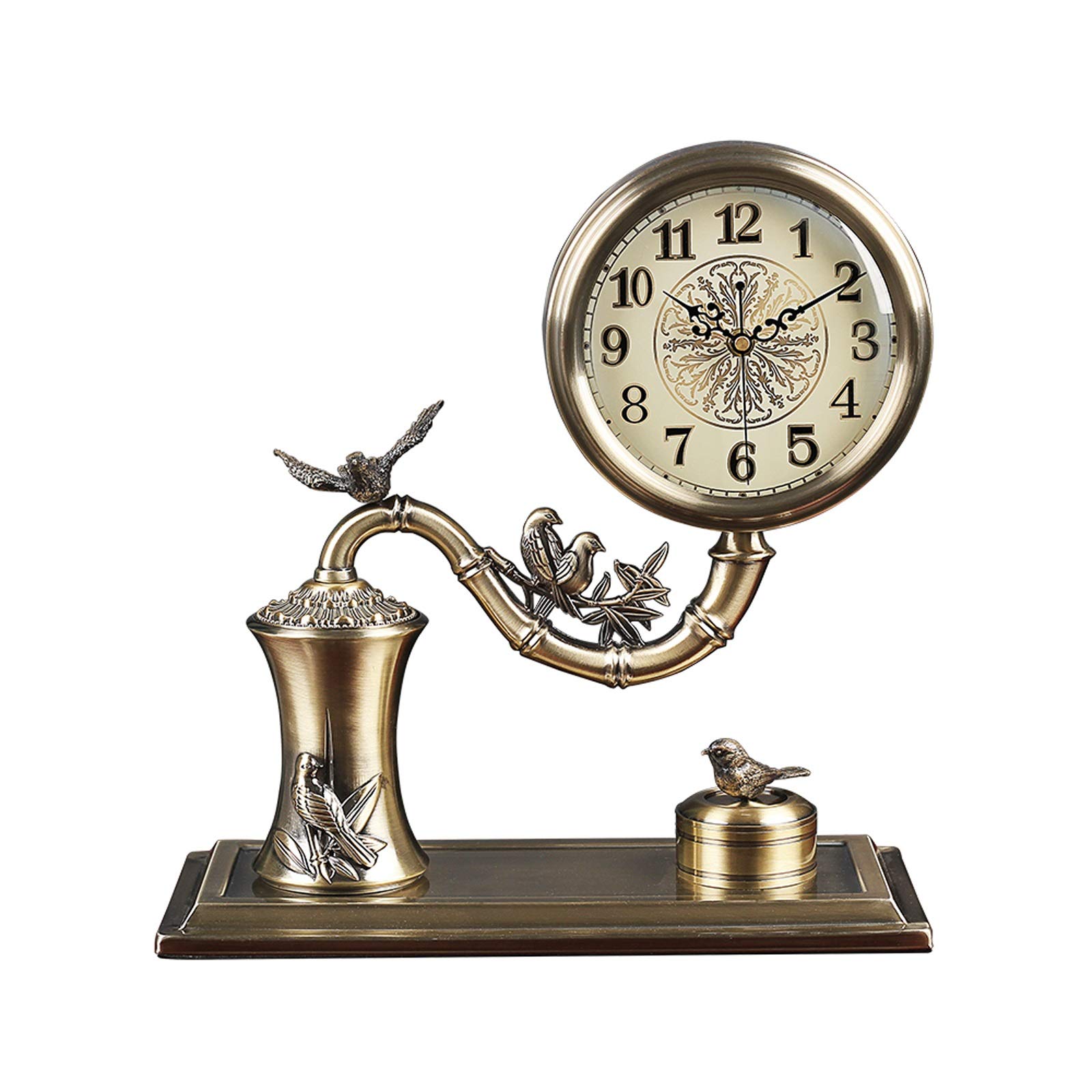 QINGGANG-0224 Mantel Clock Modern Metal Desk Clock Home Decoration For Living Room, Tabletop, Countertop