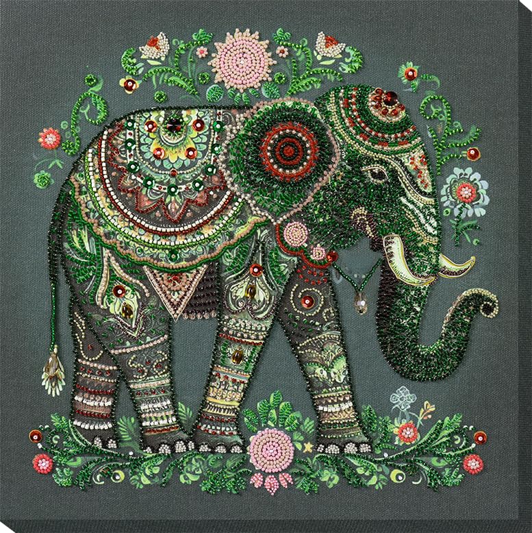 Image of Wizardi Main Bead Embroidery Kit - Majestic Wisdom. Colorful Beads, Beading Needles. DIY Kit. Embroidery for Beginners. Home Decor. AB-902 Abris Art