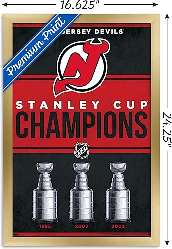 Miniatura 7 de Trends International NHL New Jersey Devils - Póster de pared Champions 23, 14.72 x 22.37 pulgadas, versión premium sin marco