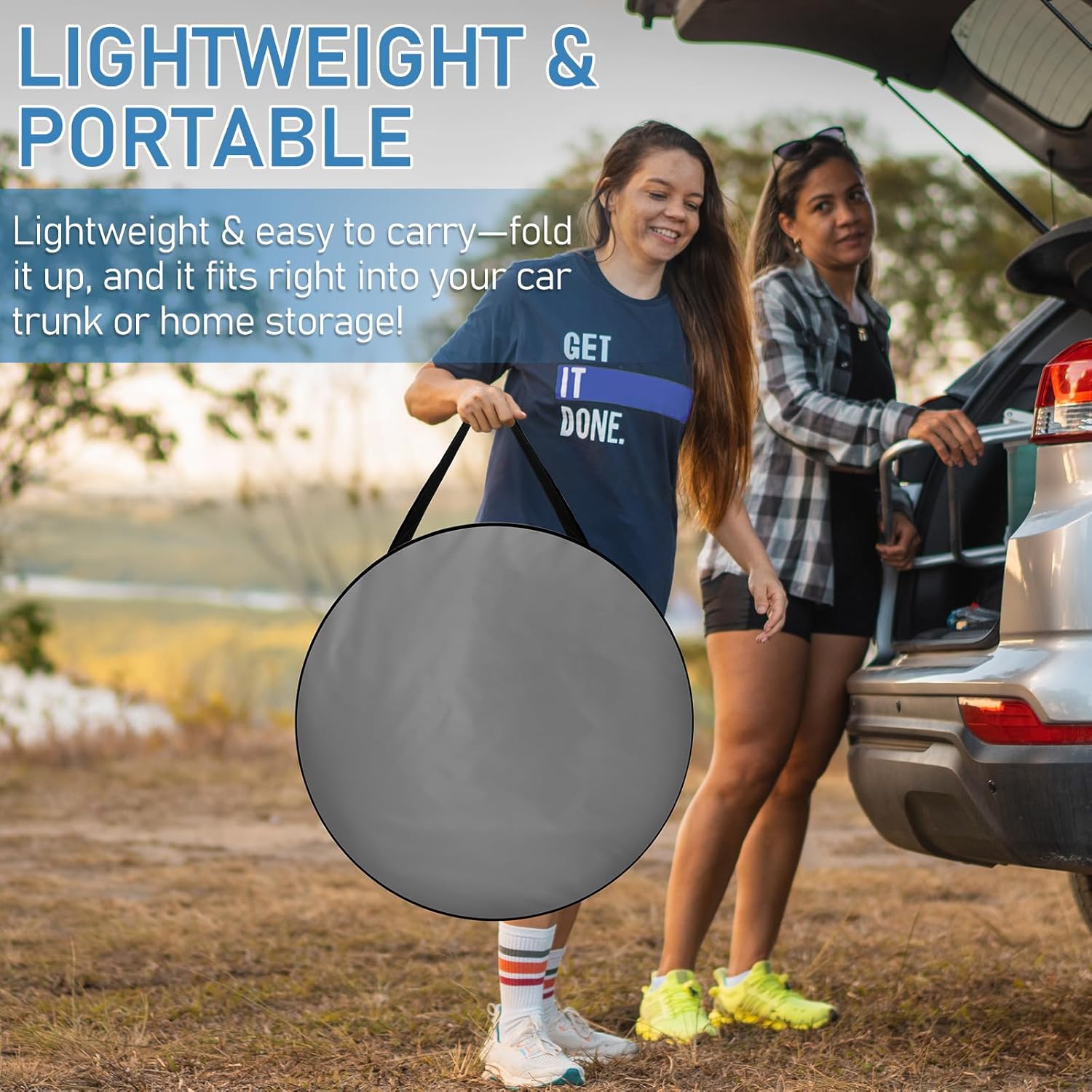 Pop Up Pod - Privacy Shower Tent with Carry Bag, Dressing Room, Instant Portable Toilet Stall for Camping, Beach, or Tailgate (Grey)