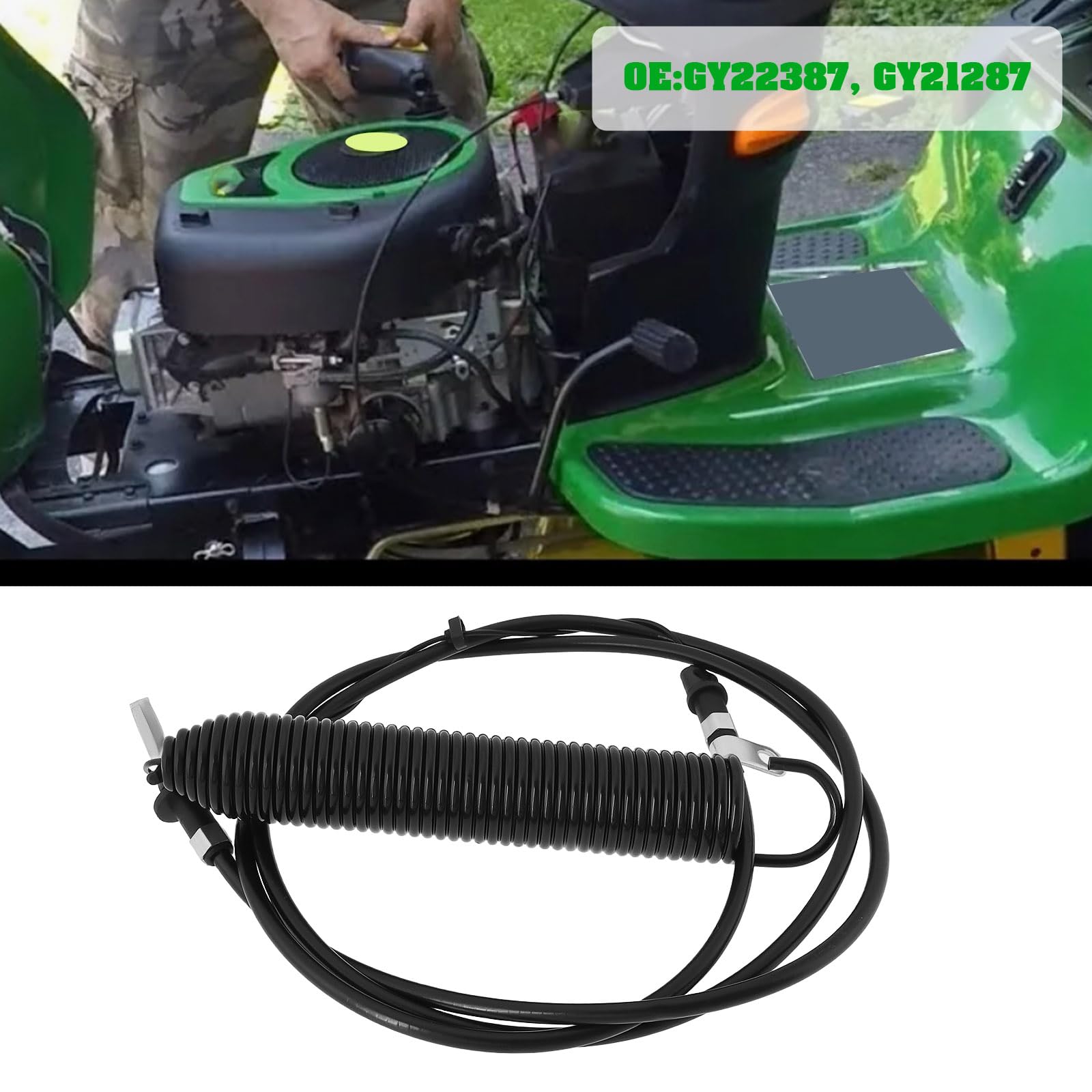 1x Câble de Commande de Prise de Force pour Tracteur à Gazon GY22387 Pièce de Rechange Câble D'embrayage D'engagement de Pont GY21287 Compatible avec John Deere D100 D105 D110 D120 S/N