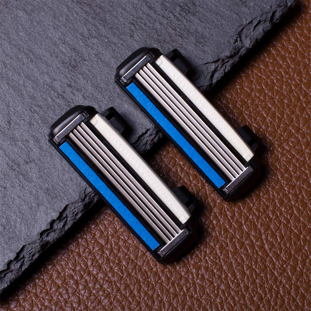 HeadBlade Men's HB4 Refill Shaving Razor Blades - 4 Stainless Steel Blades for No Tugging or Pulling, Shave Less, Works for Face, Body, and Scalp (12 Blades) 3 Pack