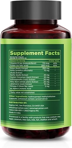 Miniatura 6 de Suplemento de apoyo para la presión arterial con arjuna, amla, canela y otras hierbas y vitaminas, apoya la presión arterial normal y la salud