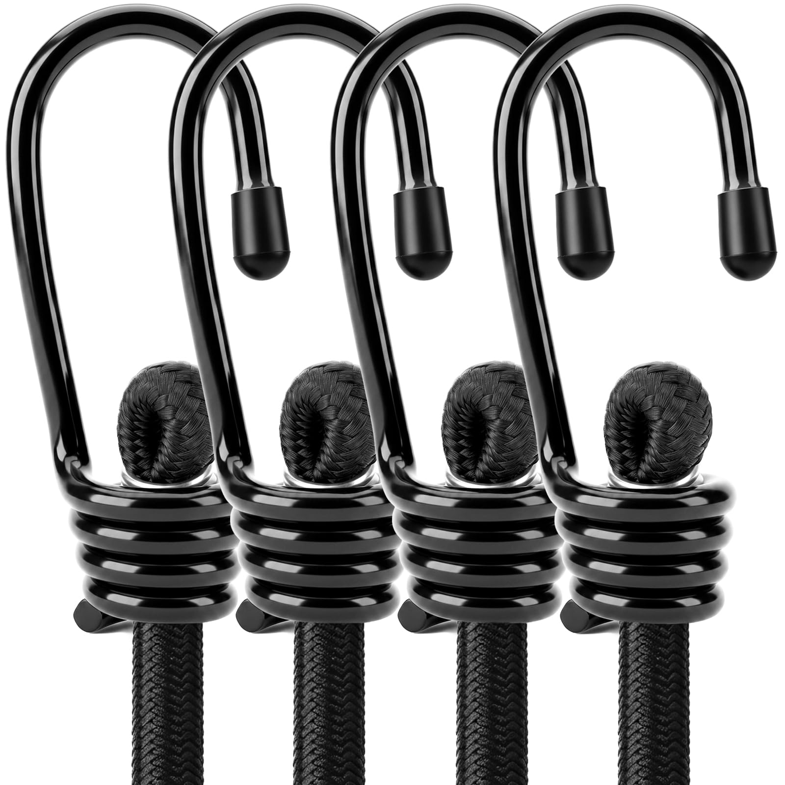 HORUSDY 31-Piece Premium Bungee Cords Assortment Jar, Includes 10”,18”,24”,32”,40” Bungee Cords, 6“ Zip Ties, 8”Canopy/Tarp Ball Ties and Crocodile Mouth Tarp Clips — Amazon image 17