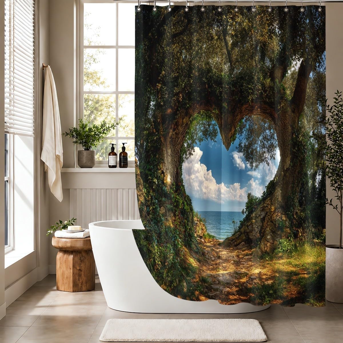 Generico Tenda Doccia 240x200 cm Verde Poliestere, per Bagno, Casa e Hotel