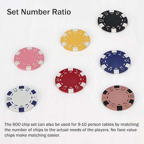 Miniatura 2 de Fichas de póquer, juego de fichas de póquer para juego de mesa de cartas, 0.41 oz, para Texas Hold'em, blackjack, club de cartas o juegos de póquer