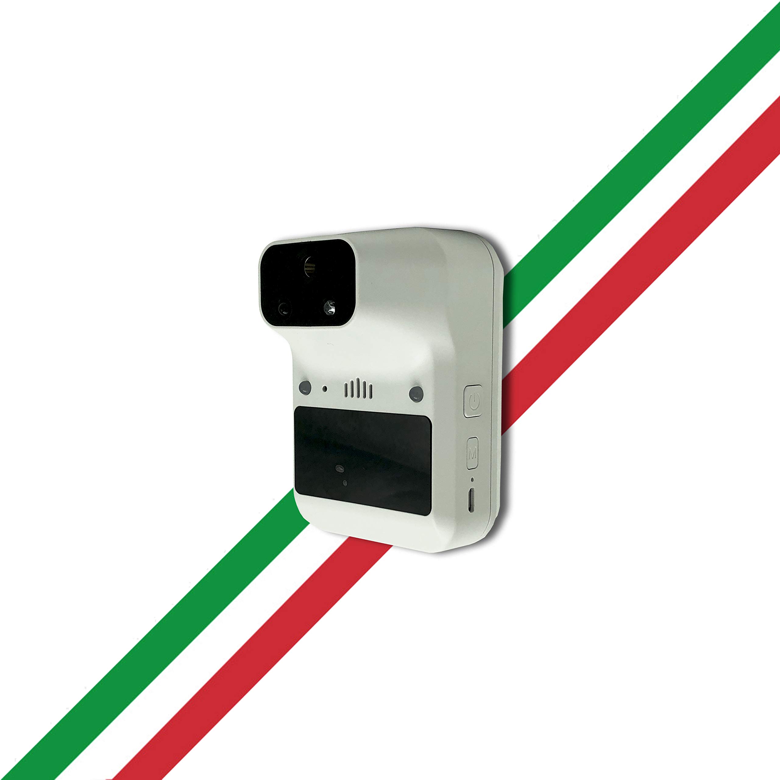 TERMOMETRO K3+ K3 PLUS TERMOSCANNER DIGITALE DA MURO MISURAZIONE FEBBRE PORTATILE TEMPERATURA FRONTE NO CONTATTO INFRAROSSI AUTOMATICO LINGUA ITALIANA USB ALLARME CONTROLLO INGRESSI LED SUONO