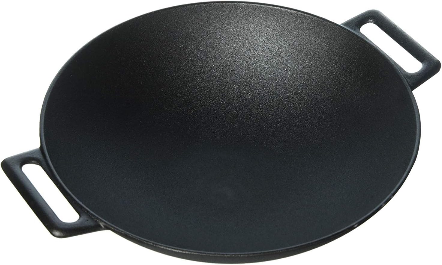 Jim Beam 12'' Pre Seasoned Heavy Duty Construction Cast Iron Grilling Wok (2-Units)