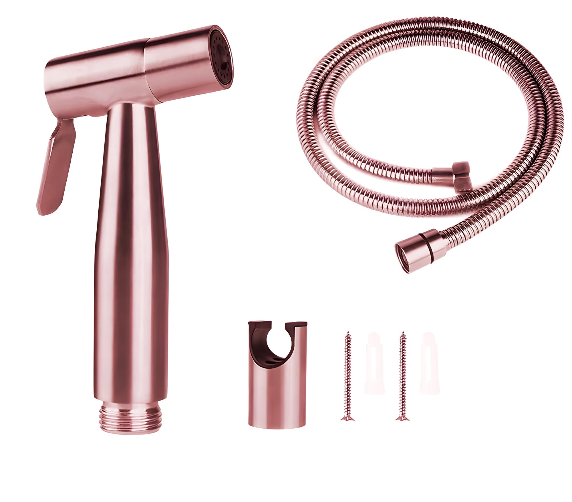 AQUAKART Rose Gold Commode Shower, Health Faucet, Bidget Faucet with Hose Bathroom Jet Spray Brass