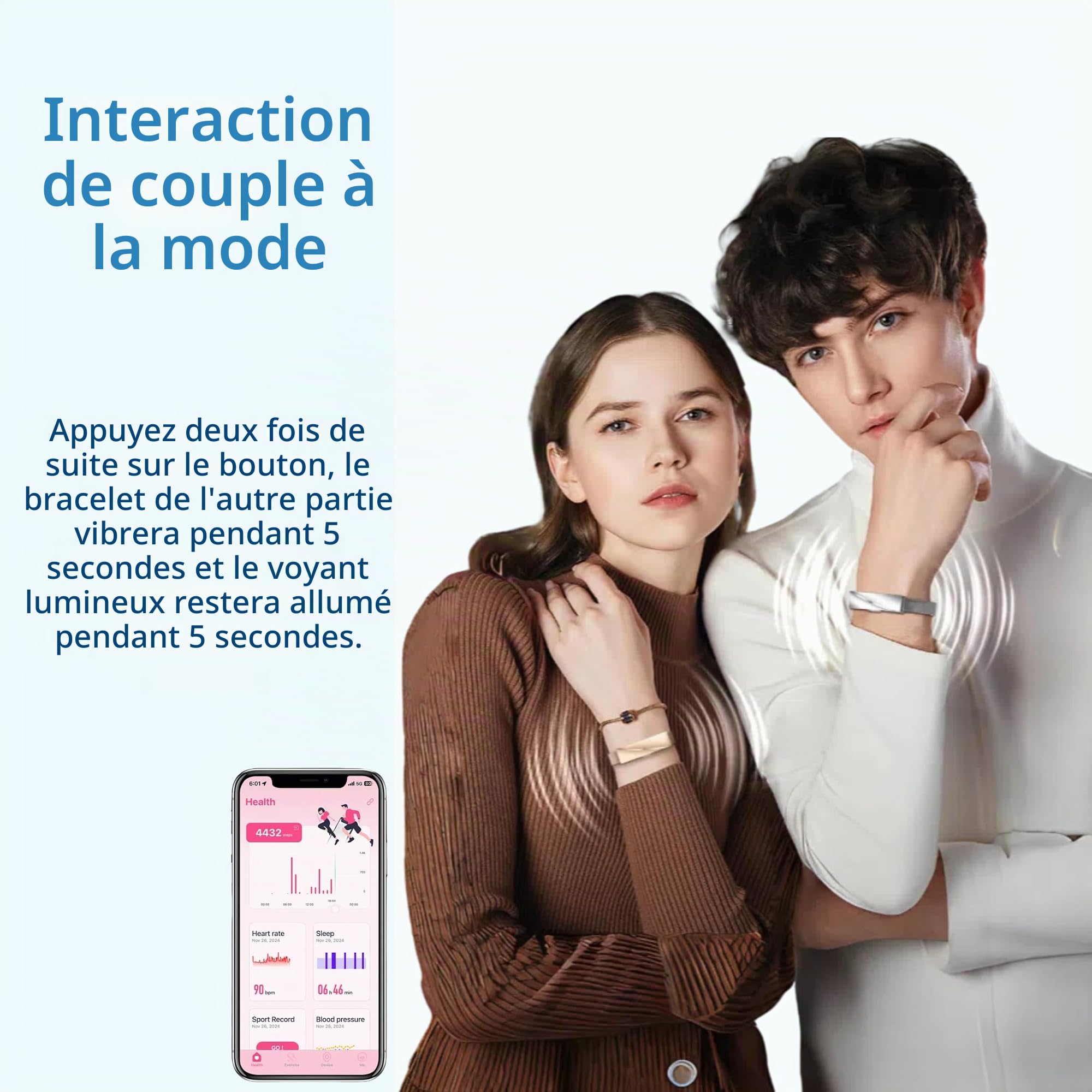 Bracelet Connectée Santé sans Écran, 22g Ultraléger Podometre, 24/7 Montre Tension Arterielle, Montre Connectée Femme, 35 Jours Autonomie Étanche 1ATM Smartband, 170+ Sports Fitness Tracker