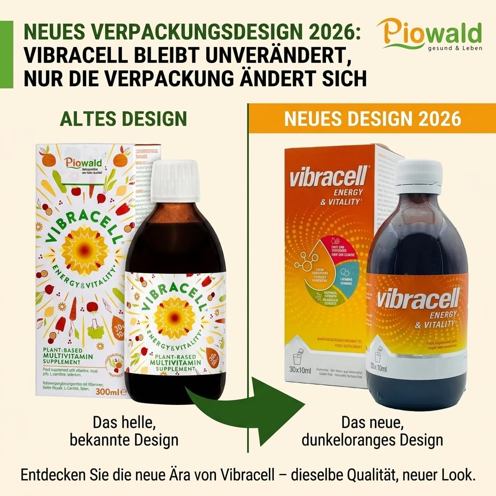 Vibracell® Vorratspack (3x 300ml) + 60 ml Gratisbeilage (in 3x20ml) | Flüssiges Multi Vital Konzentrat mit Obst und Gemüse