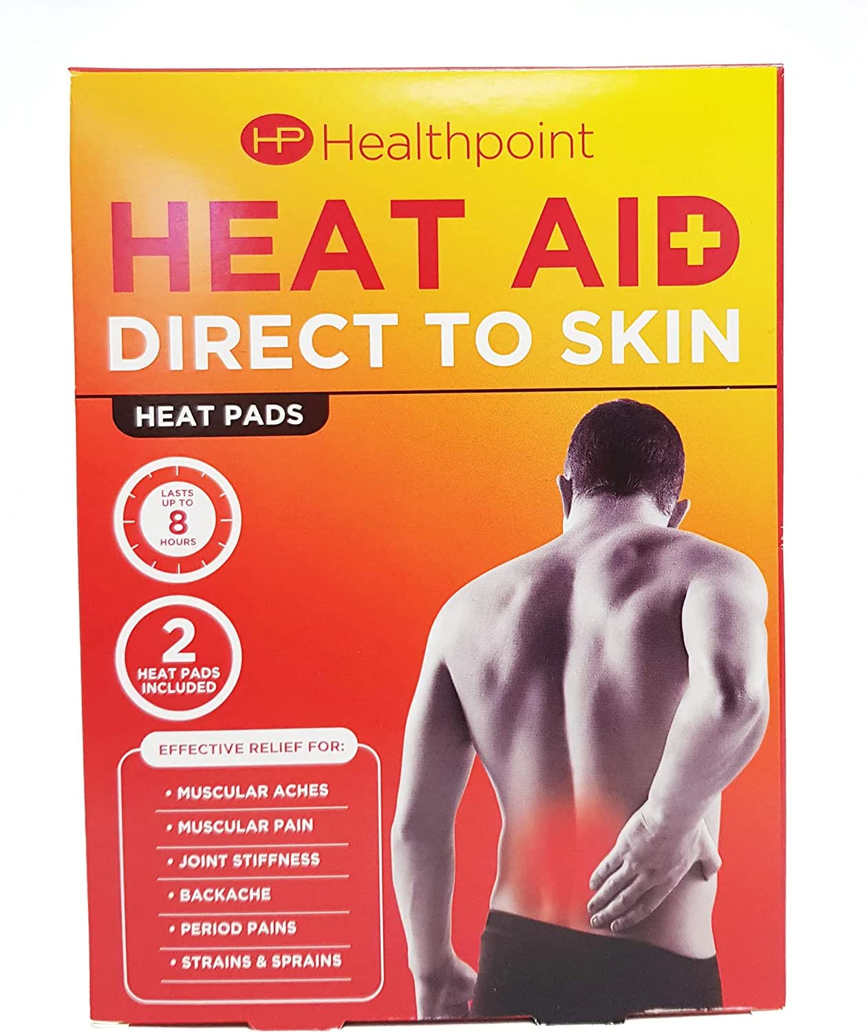 Healthpoint Heat Aid Direct to Skin Heat Pads Pain Relief Last Upto 8 Hours 12pk