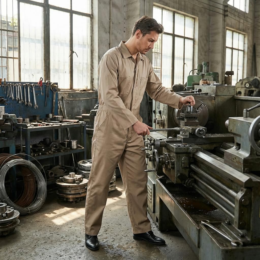 TopTie Men's Long Sleeve Coverall, Action Back Coverall Relaxed Fit, Work Wear Suit - Image 6