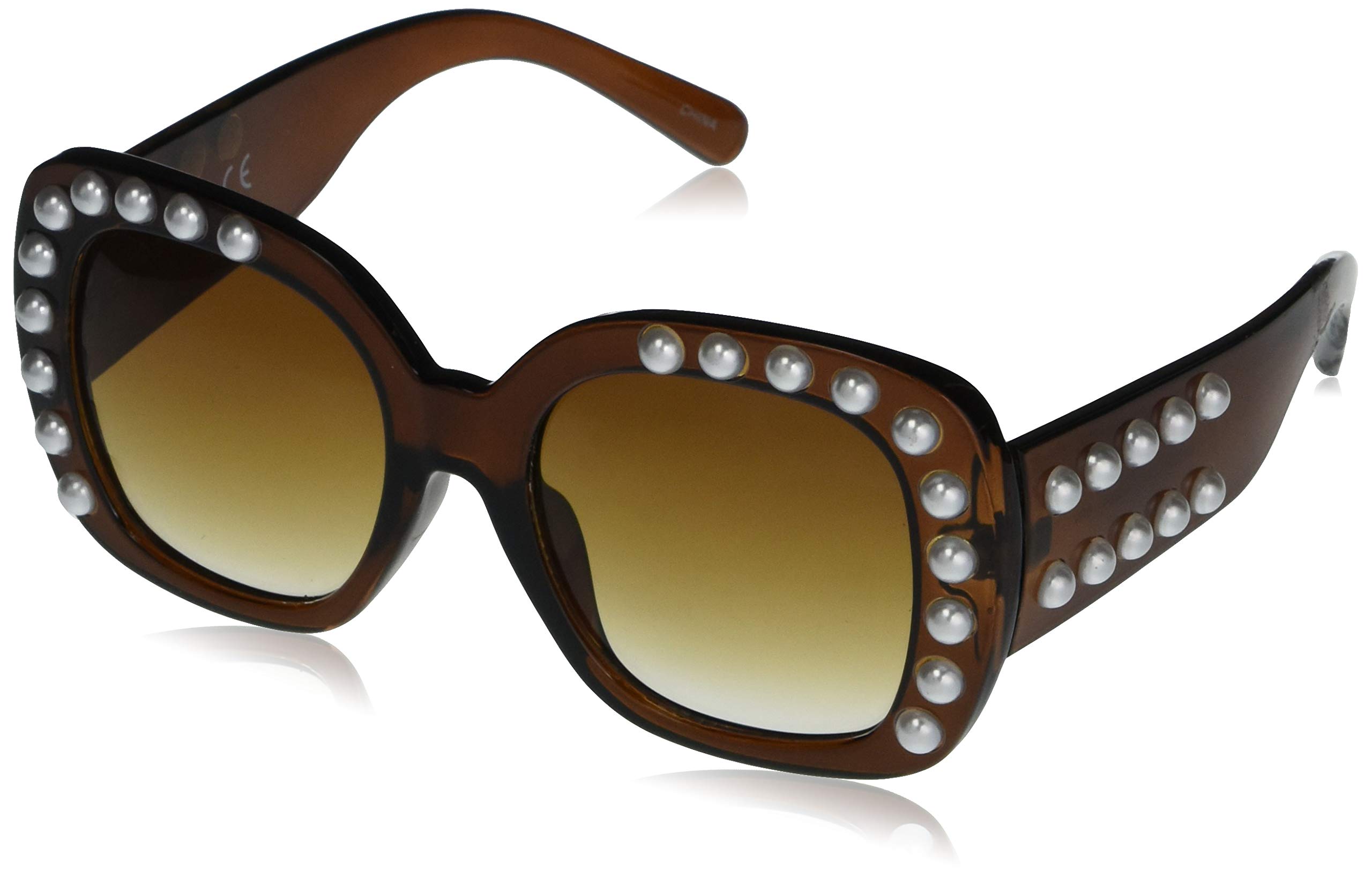 Circus NY by Sam Edelman Womens Cc354 Oversized Pearl Square Sunglasses