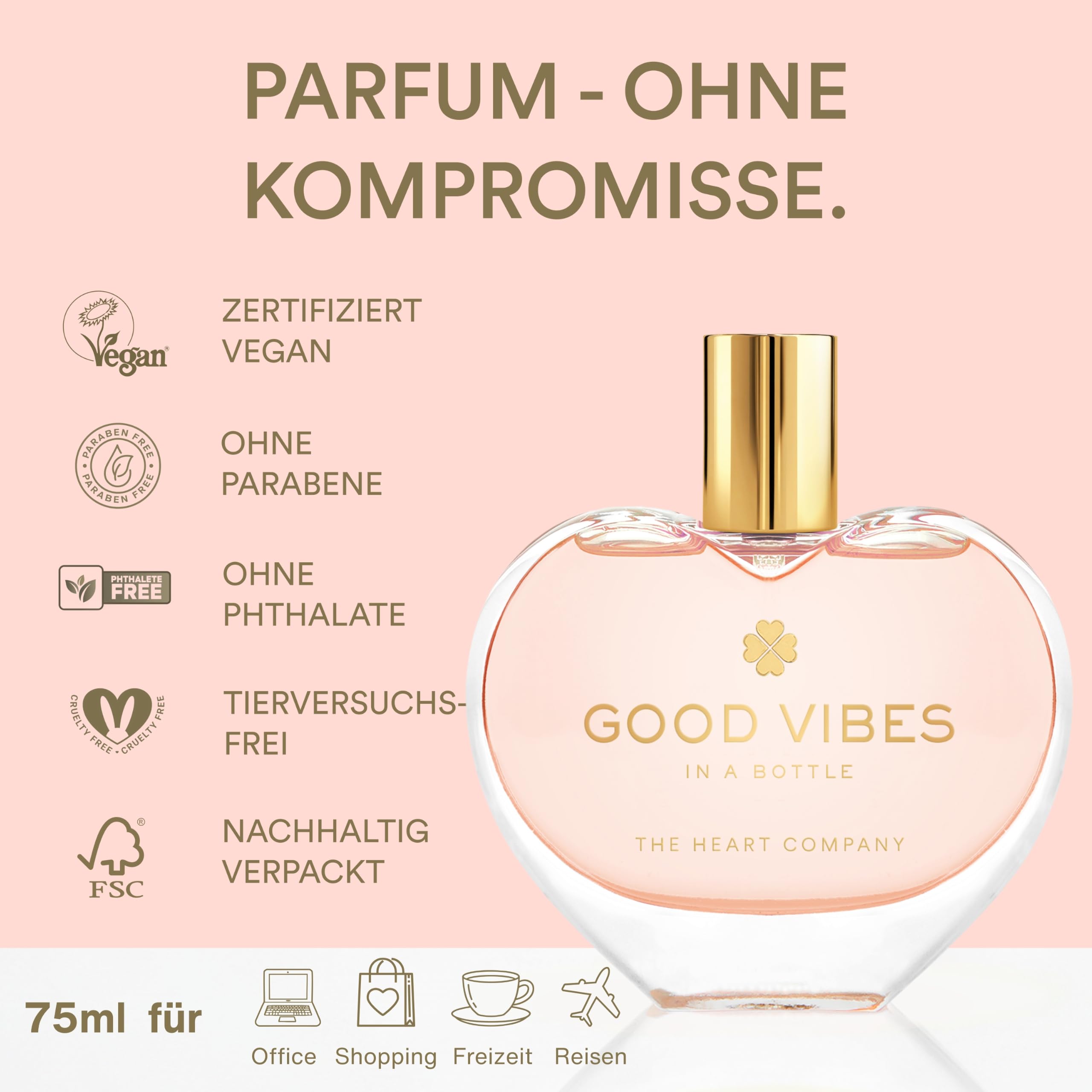 Good Vibes in a Bottle - Perfume para mujer 75 ml | Regalos antiestrés | Perfume Mujer | Regalo de cumpleaños para mujer | Perfume para mujer | Perfume para mujer | Perfume para mujer | Perfume para