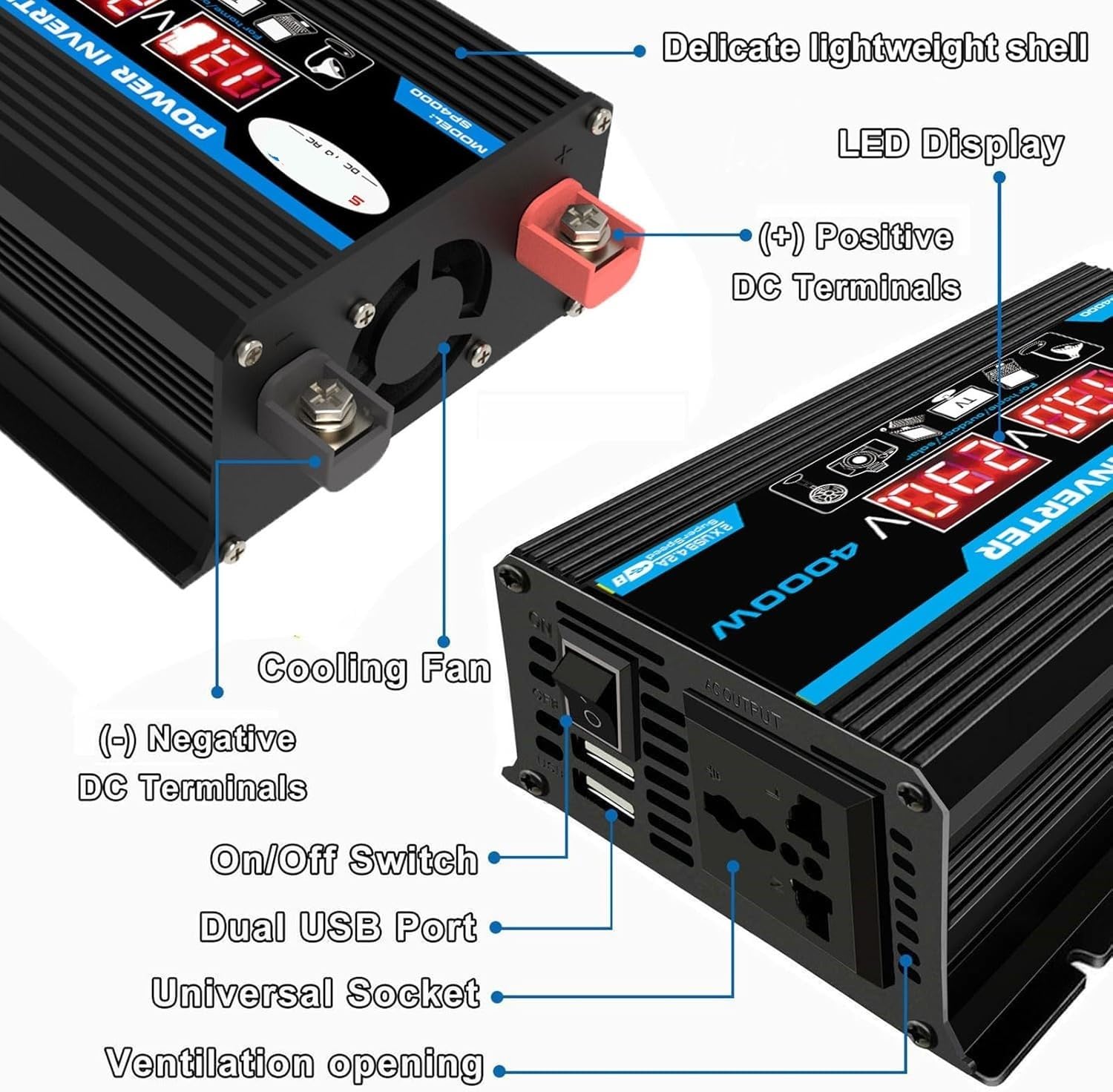 Kit pannello solare off-grid da 4000 W con pannello impermeabile da 18 W e regolatore di carica intelligente da 30 A for uso domestico, camper e esterno