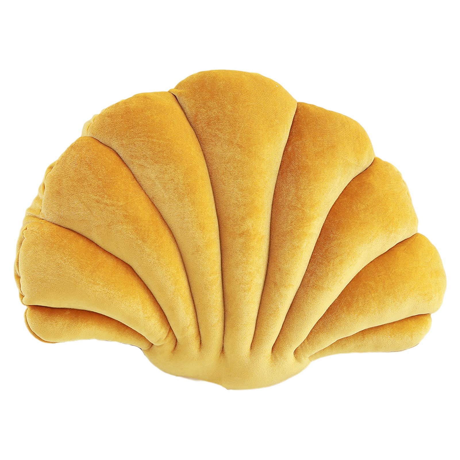 Altsuceser Yellow 3D Shell Pillows, Seashell Shaped Throw Pillows, Decorative Pillow Cushion Floor Pillow For Couch Bed Home Office Decor