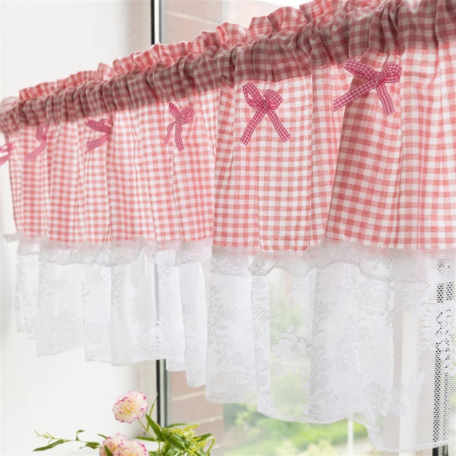 Tende Corte Oscuranti PANELSBURG 66x61 Cm, Rosa, Con Tasca Per Asta, Set Da 2, Per Cucina E Bagno