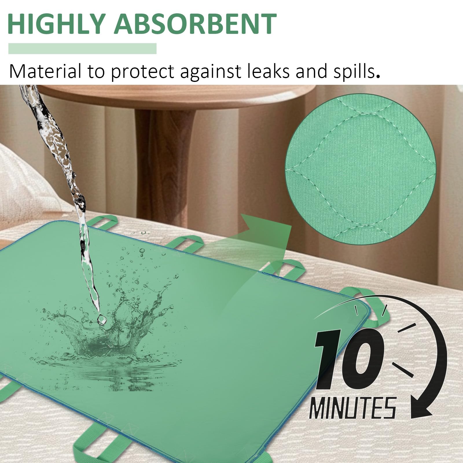 Almohadilla de cama de posicionamiento con 8 asas reforzadas, 34 x 52 pulgadas, hoja de transferencia reutilizable y lavable, asistente de ayuda para girar y reposicionar para ancianos, pacientes con