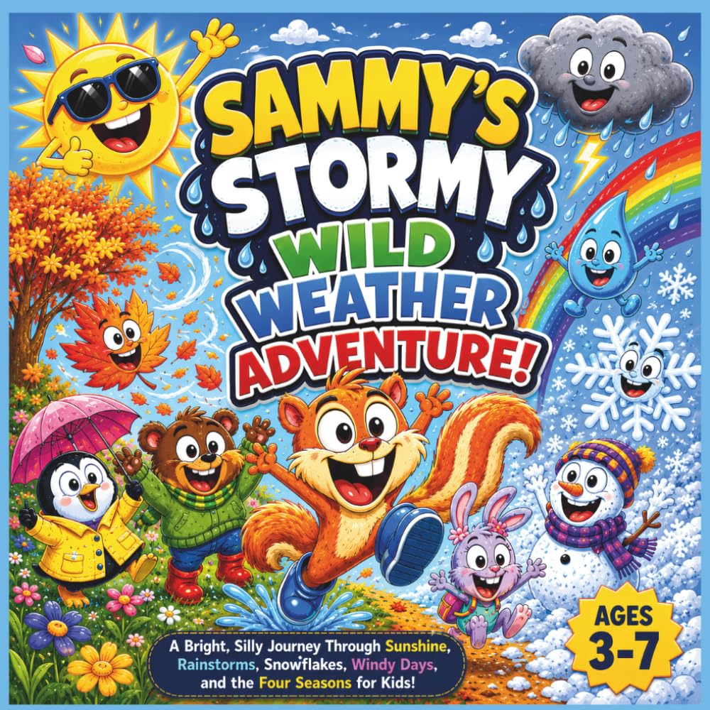 Sammy’s Stormy Wild Weather Adventure!: A Bright, Silly Journey Through Sunshine, Rainstorms, Snowflakes, Windy Days, and the Four Seasons for Kids ... Great for Preschool & Kindergarteners|