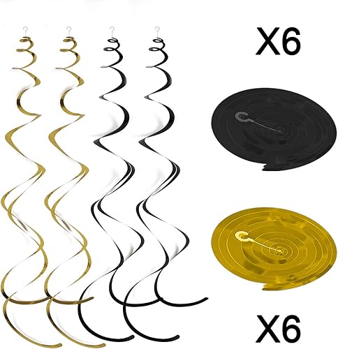 Miniatura 5 de Tifeson Decoraciones para el Día del Padre, 36 espirales colgantes de techo de aluminio para decoración de fiesta de cumpleaños del padre,