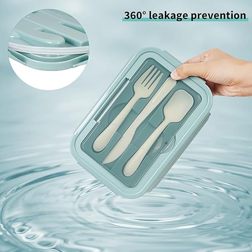 Miniatura 4 de Lonchera Bento, 30 piezas de accesorios para niños y adultos, caja Bento a prueba de fugas de 44.0 fl oz, a prueba de fugas, 3 en 1 compartimentos,