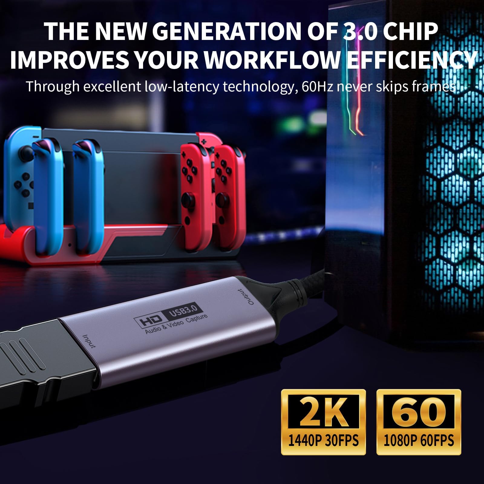 Scheda di acquisizione video, 4K HDMI a USB C 3.0, 1080P HD 60fps Live e registrazione video audio Grabber per giochi, streaming, insegnamento, videoconferenza