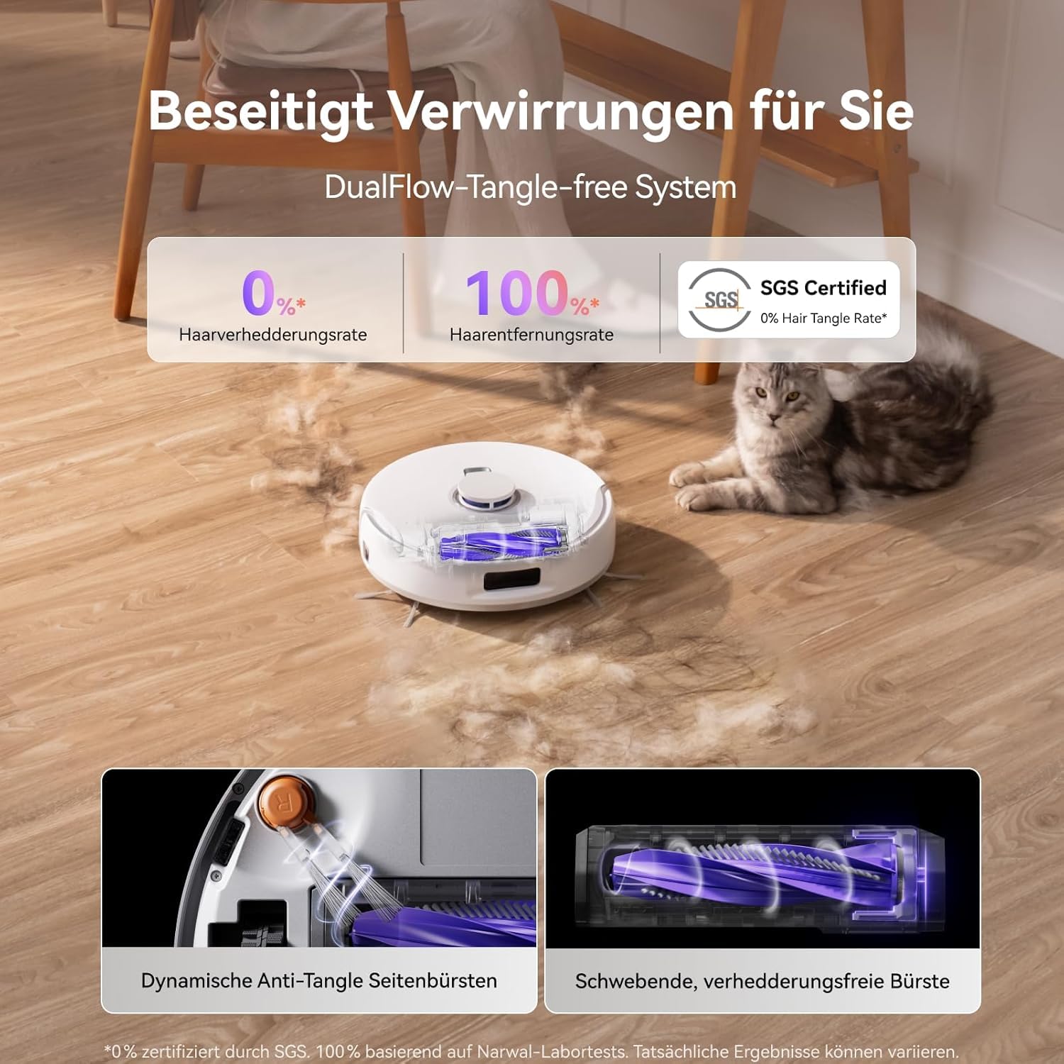 NARWAL Freo Z10 Saugroboter mit Wischfunktion und Anti-Tangle-Bürste